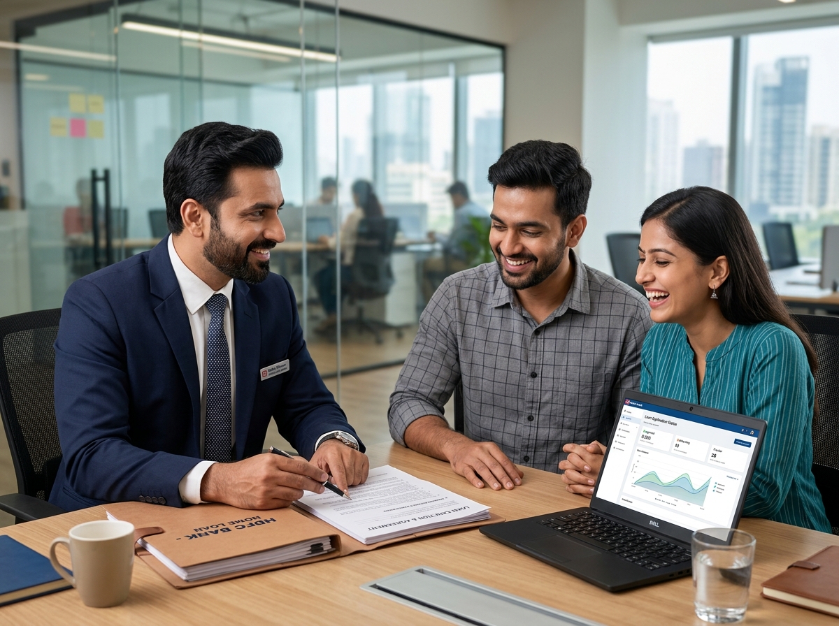 Saathi Finance loan advisor reviewing customer paperwork and file
